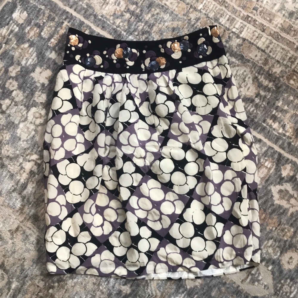 Purple & Black Midi Skirt